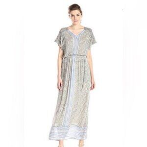 Lucky Brand Women's Turkish Scarf Maxi Dress, Blue Multi NWT Sz Medium